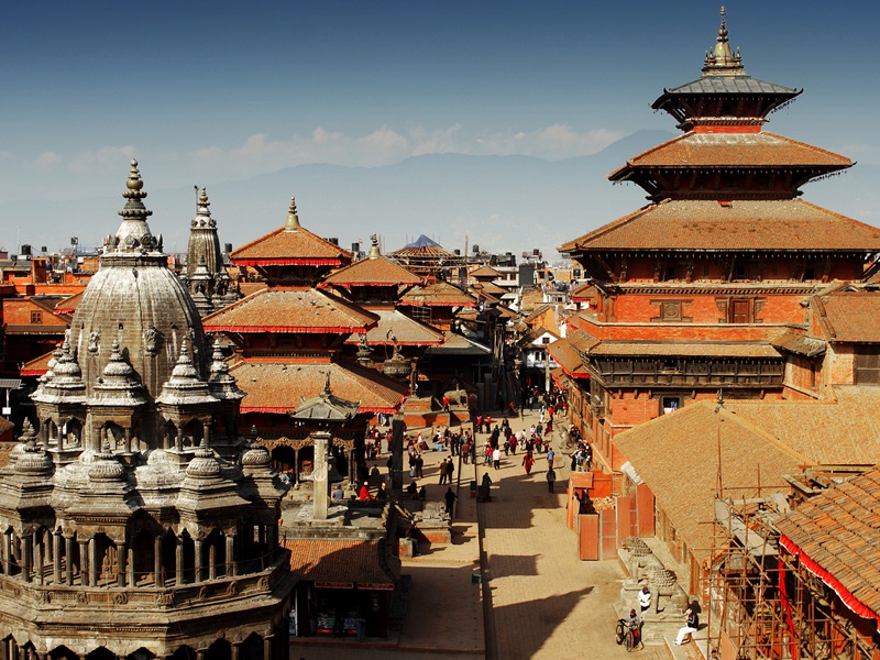 Kathmandu Durbar Meydanının yukardan görünümü
